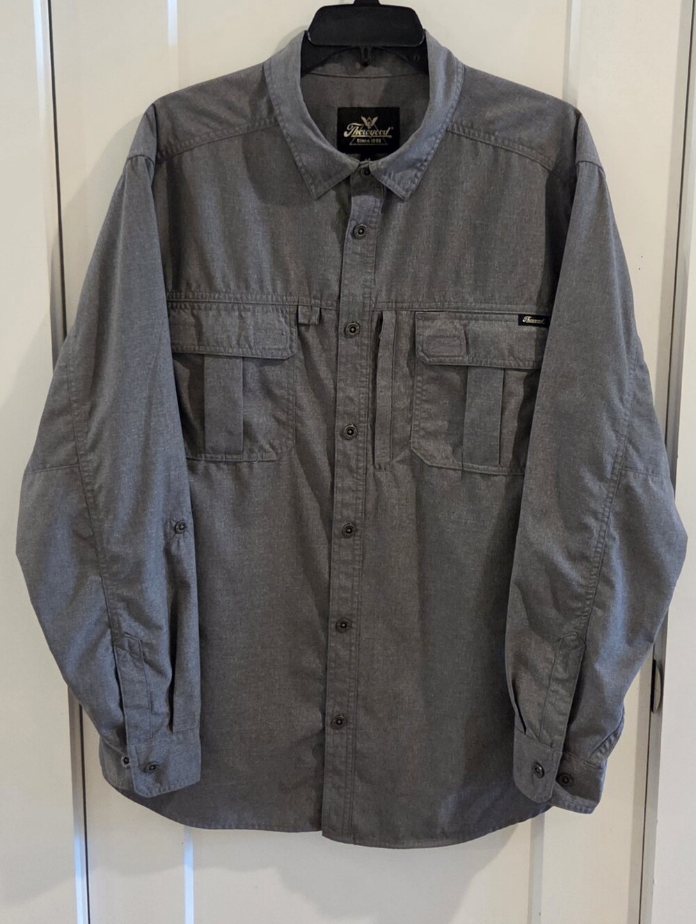Thorogood Convertible Long Sleeve UPF 30+ Utility Work Shirt - Grey - Size Large